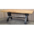 Industrial Crank Dining Table Double Gear Mechanism